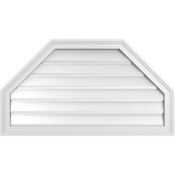 Ekena Millwork Octagonal Top Surface Mount PVC Gable Vent w/ 2"W x 1-1/2"P Brickmould Frame, 36"W x 20"H GVPOT36X2002SF - main